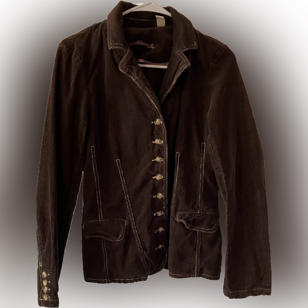 Caribbean Joe Brown Corduroy Jacket size Medium